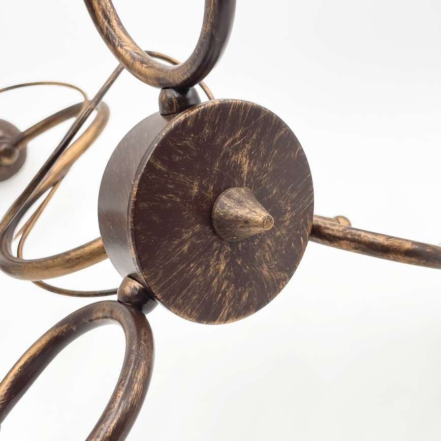 Taklampa med stång COBRA 3xE27/60W/230V brons/patina