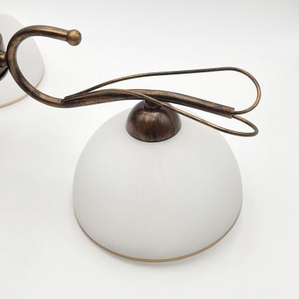 Taklampa med stång COBRA 3xE27/60W/230V brons/patina