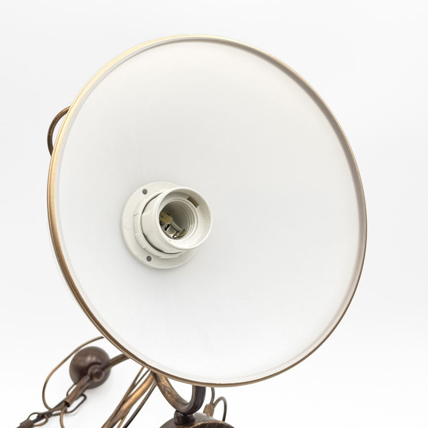 Taklampa med stång COBRA 3xE27/60W/230V brons/patina