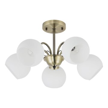 Taklampa med stång NESTOR 5xE27/40W/230V mässing