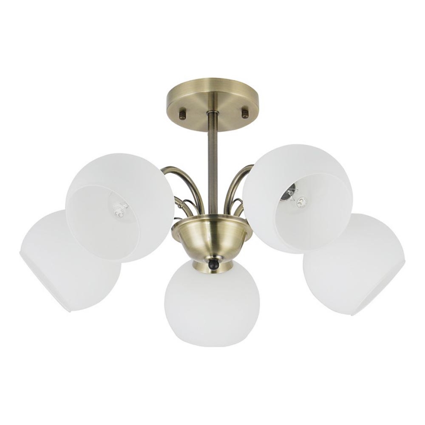 Taklampa med stång NESTOR 5xE27/40W/230V mässing