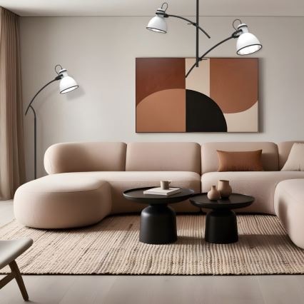 Taklampa med stång ZUMBA 2xE27/60W/230V vit/svart