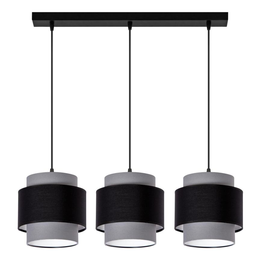 Taklampa med vajer 3xE27/60W/230V grå