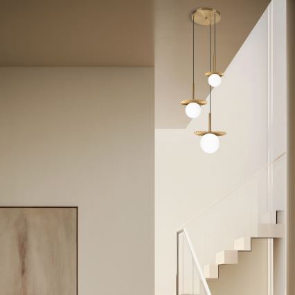 Taklampa med vajer CHITA 3xG9/5W/230V guldfärgad