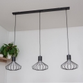 Taklampa med vajer SOLANO 3xE27/15W/230V svart/blank krom