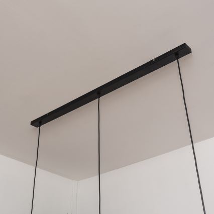Taklampa med vajer SOLANO 3xE27/15W/230V svart/blank krom