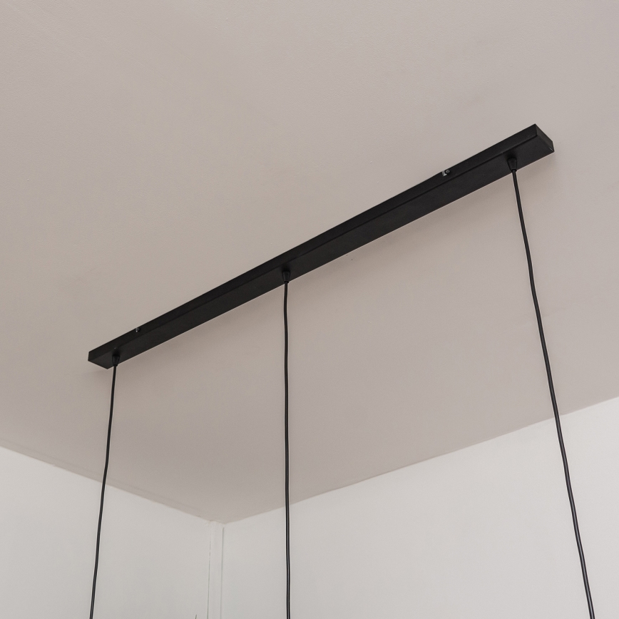 Taklampa med vajer SOLANO 3xE27/15W/230V svart/blank krom