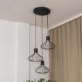 Taklampa med vajer SOLANO 3xE27/15W/230V svart/blank krom
