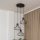 Taklampa med vajer SOLANO 3xE27/15W/230V svart/blank krom
