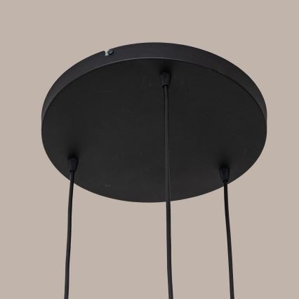 Taklampa med vajer SOLANO 3xE27/15W/230V svart/blank krom