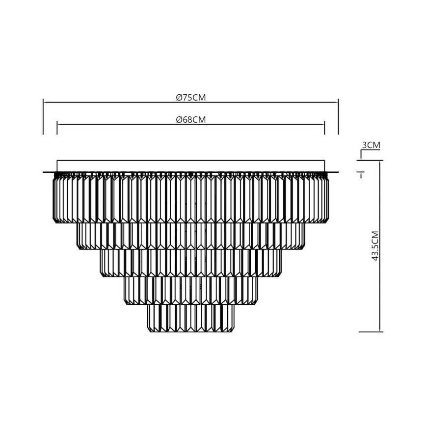 Taklampa MILANO 12xE14/40W/230V guld