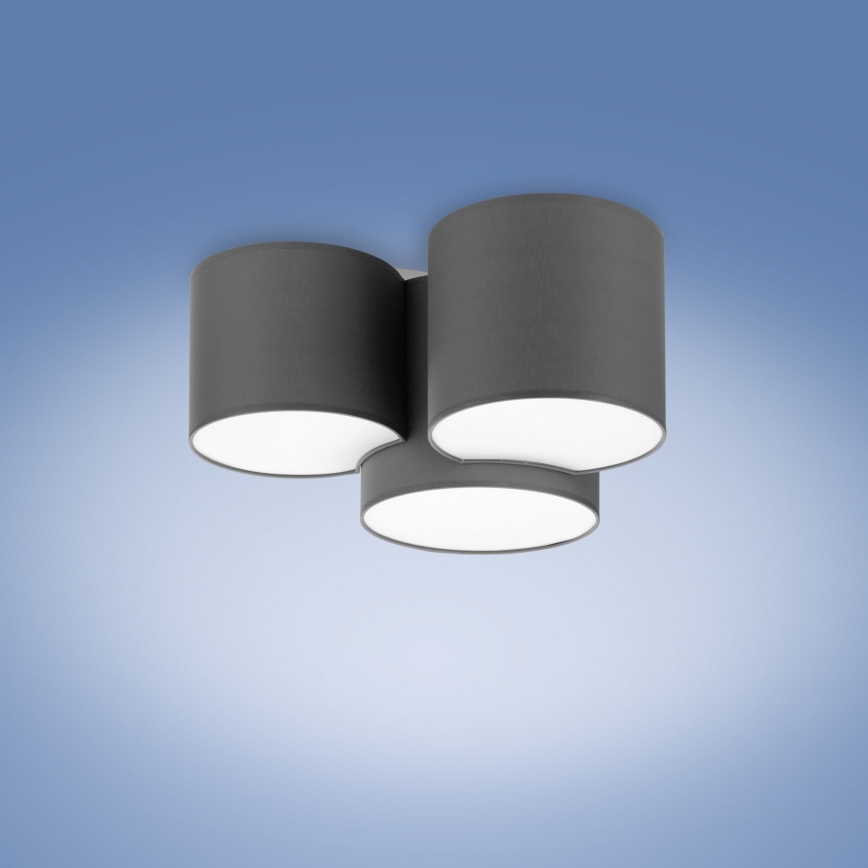 Taklampa  MONA 3xE27/15W/230V grå