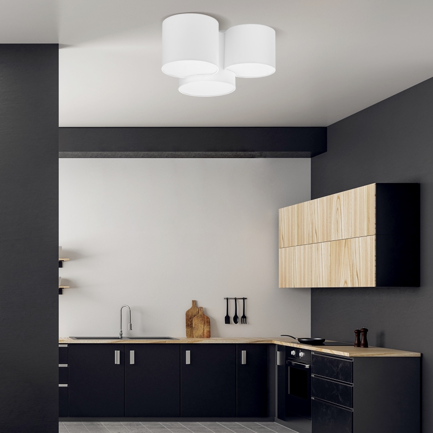 Taklampa  MONA 3xE27/15W/230V vit 