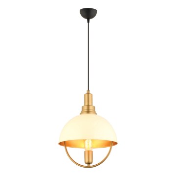 Taklampa MONZA 1xE27/40W/230V Ø 30 cm kräm/guld