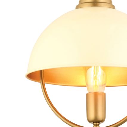 Taklampa MONZA 1xE27/40W/230V Ø 30 cm kräm/guld