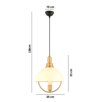 Taklampa MONZA 1xE27/40W/230V Ø 30 cm kräm/guld
