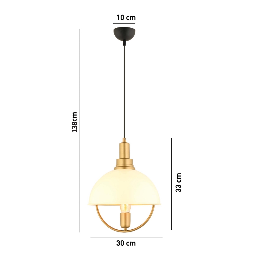 Taklampa MONZA 1xE27/40W/230V Ø 30 cm kräm/guld