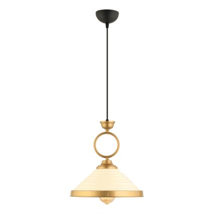 Taklampa MONZA 1xE27/40W/230V Ø 30 cm krämfärgad/brons
