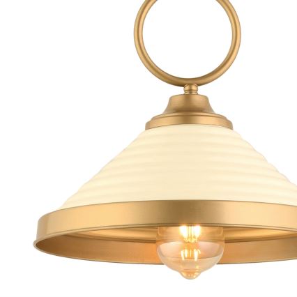 Taklampa MONZA 1xE27/40W/230V Ø 30 cm krämfärgad/brons