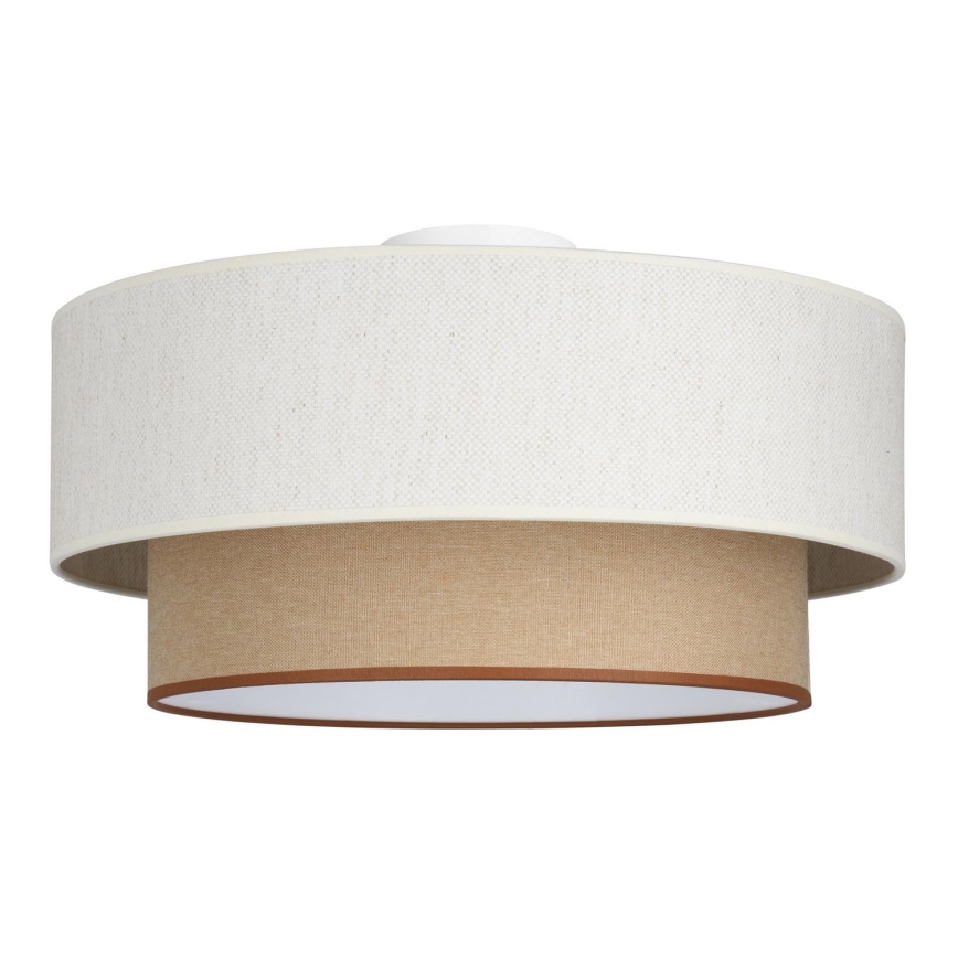 Taklampa NATIA 1xE27/60W/230V vit/brun