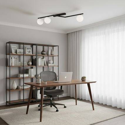 Taklampa NATON 3xE14/10W/230V svart/vit