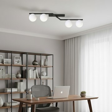 Taklampa NATON 4xE14/10W/230V svart/vit