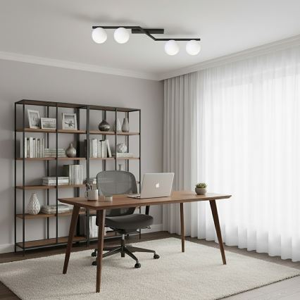 Taklampa NATON 4xE14/10W/230V svart/vit