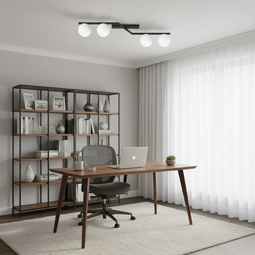 Taklampa NATON 4xE14/10W/230V svart/vit