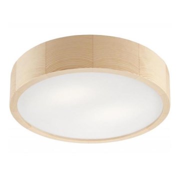 Taklampa NATURAL 2xE27/60W/230V Ø 37 cm tallträ