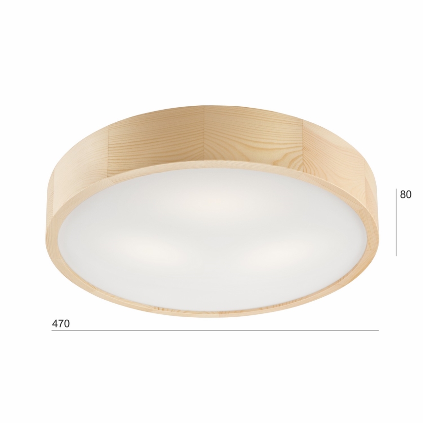 Taklampa NATURAL 3xE27/60W/230V ø 47 cm tall