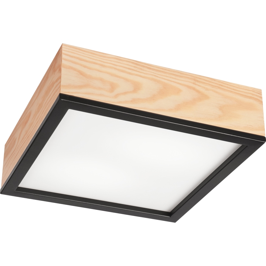 Taklampa NATURAL SQUARE 2xE27/15W/230V 31x31 cm tall/svart