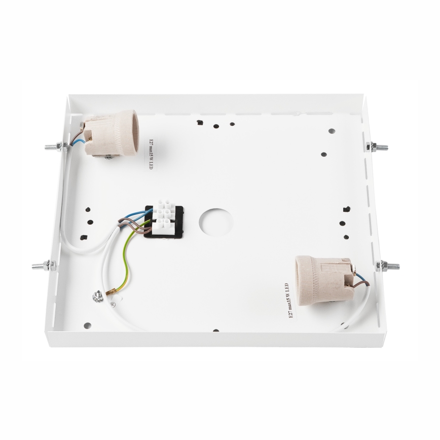 Taklampa NATURAL SQUARE 2xE27/15W/230V 31x31 cm tall/svart