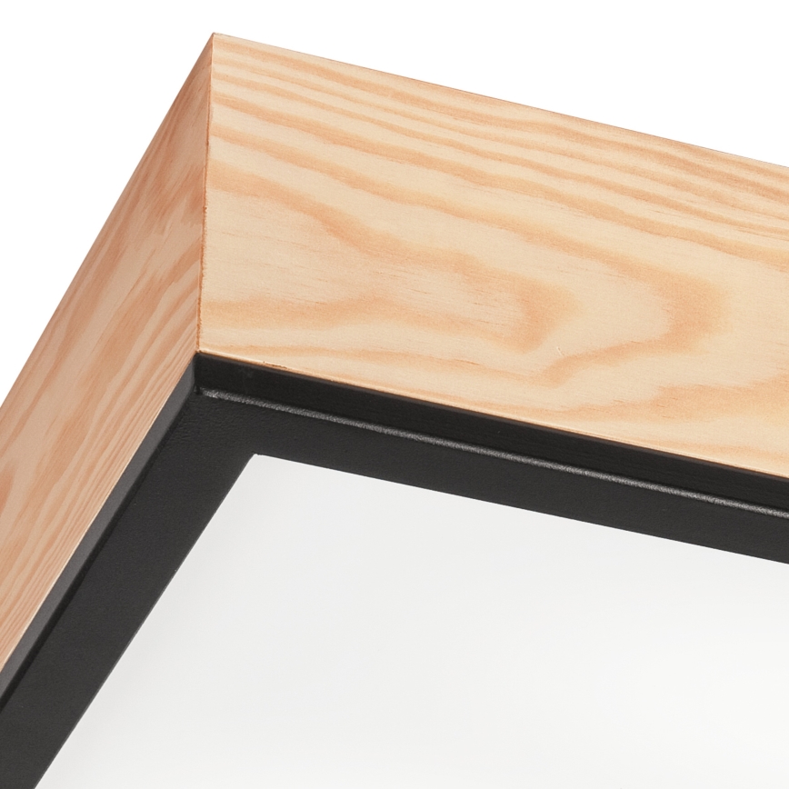 Taklampa NATURAL SQUARE 2xE27/15W/230V 31x31 cm tall/svart
