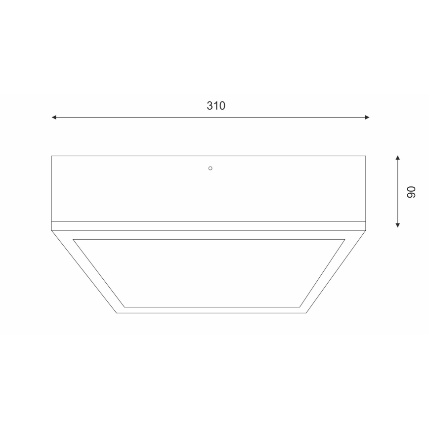Taklampa NATURAL SQUARE 2xE27/15W/230V 31x31 cm tall/svart