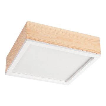 Taklampa NATURAL SQUARE 2xE27/15W/230V 31x31 cm tall/vit