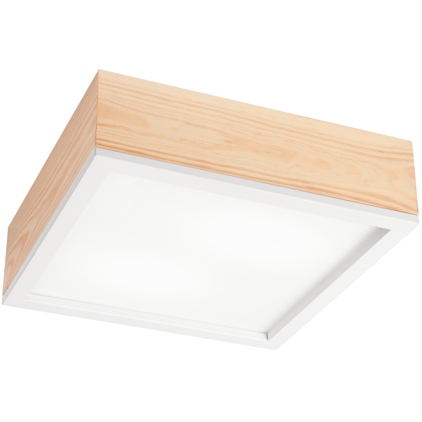 Taklampa NATURAL SQUARE 2xE27/15W/230V 31x31 cm tall/vit