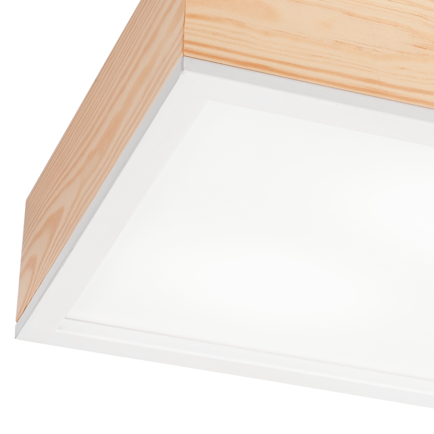 Taklampa NATURAL SQUARE 2xE27/15W/230V 31x31 cm tall/vit