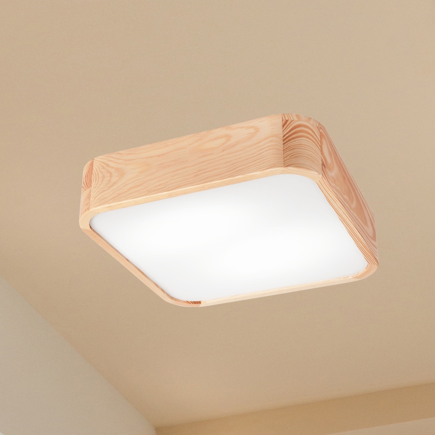 Taklampa NATURAL SQUARE 2xE27/15W/230V 35x35 cm tall