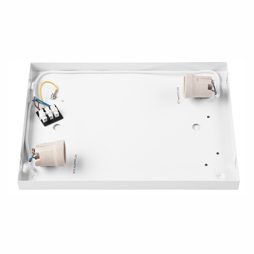 Taklampa NATURAL SQUARE 2xE27/15W/230V 35x35 cm tall