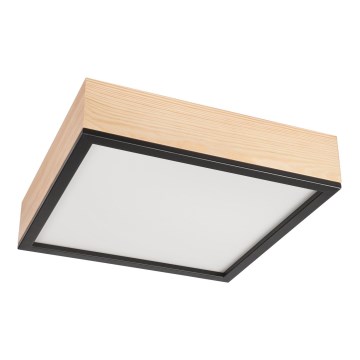 Taklampa NATURAL SQUARE 4xE27/15W/230V 39x39 cm tall/svart
