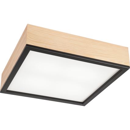 Taklampa NATURAL SQUARE 4xE27/15W/230V 39x39 cm tall/svart