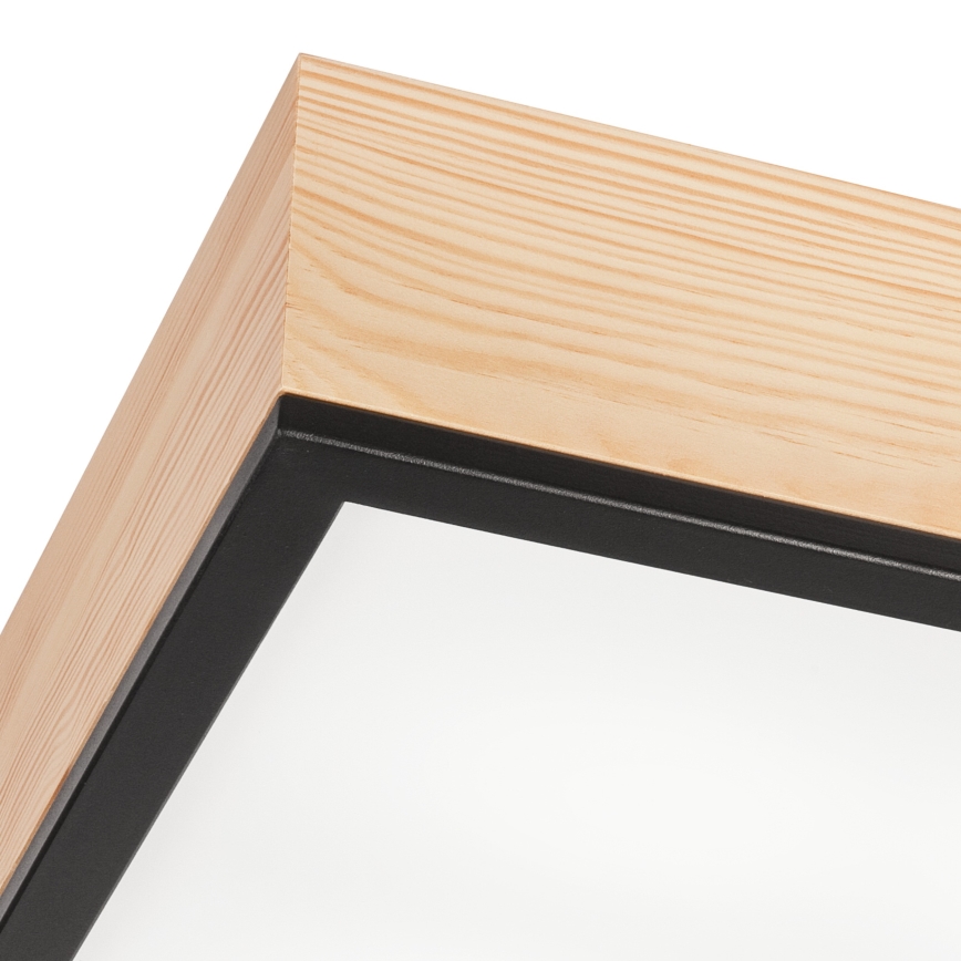 Taklampa NATURAL SQUARE 4xE27/15W/230V 39x39 cm tall/svart
