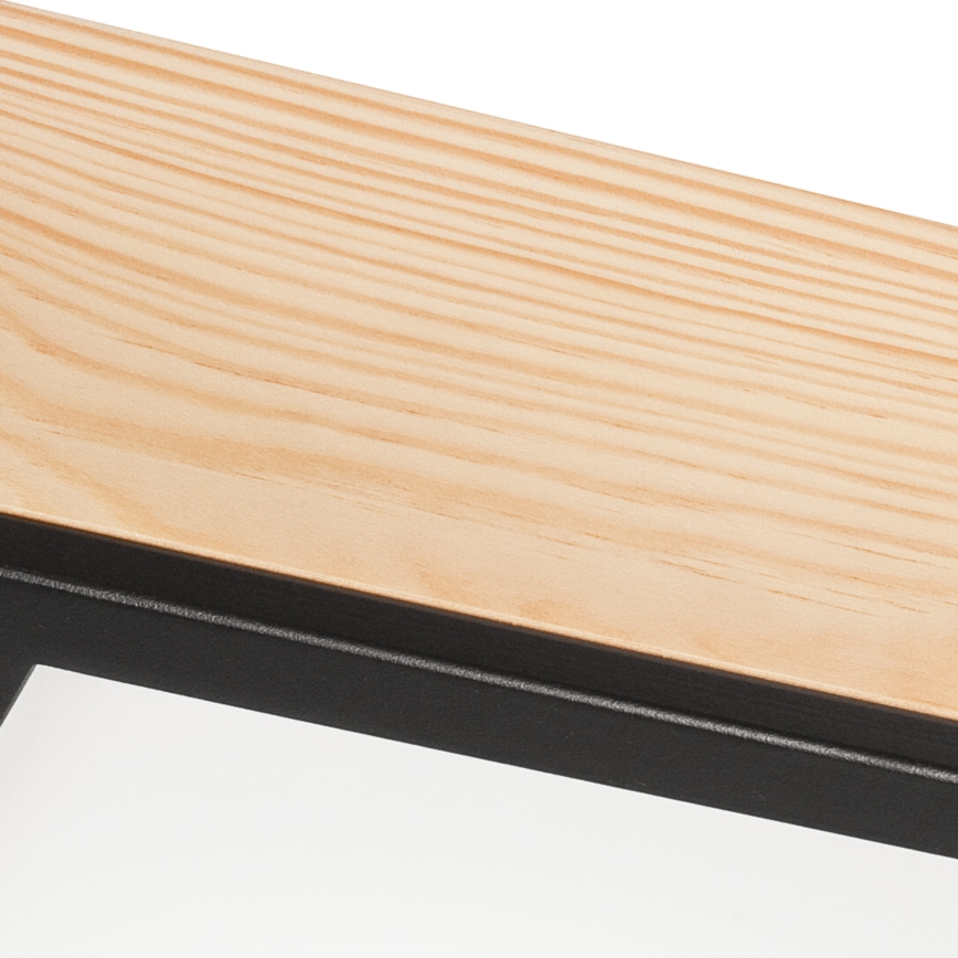 Taklampa NATURAL SQUARE 4xE27/15W/230V 39x39 cm tall/svart