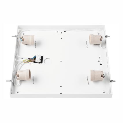 Taklampa NATURAL SQUARE 4xE27/15W/230V 39x39 cm tall/svart