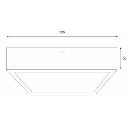 Taklampa NATURAL SQUARE 4xE27/15W/230V 39x39 cm tall/svart