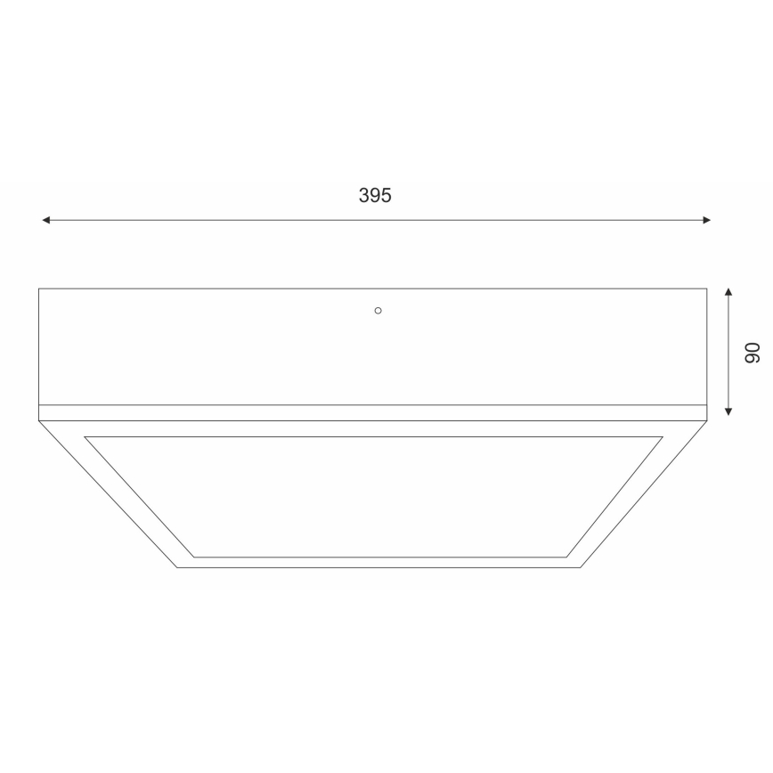 Taklampa NATURAL SQUARE 4xE27/15W/230V 39x39 cm tall/svart
