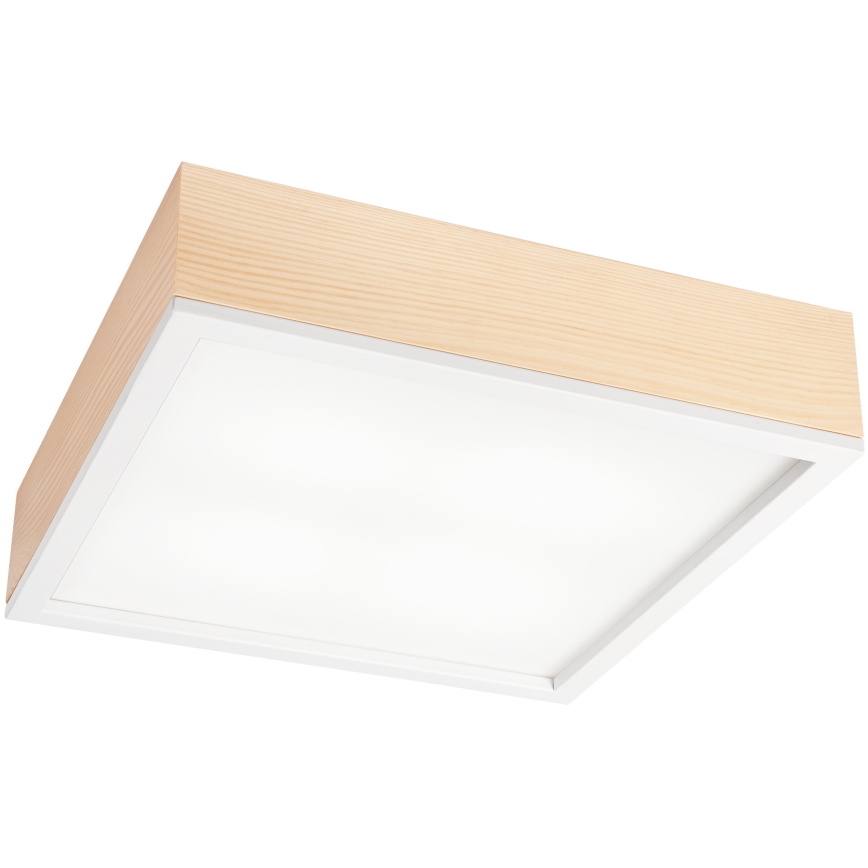 Taklampa NATURAL SQUARE 4xE27/15W/230V 39x39 cm tall/vit
