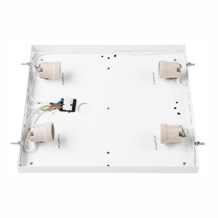 Taklampa NATURAL SQUARE 4xE27/15W/230V 39x39 cm tall/vit