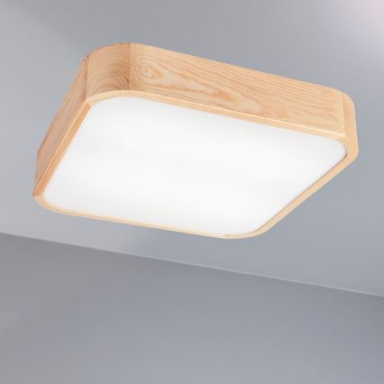 Taklampa NATURAL SQUARE 4xE27/15W/230V 45x45 cm tall