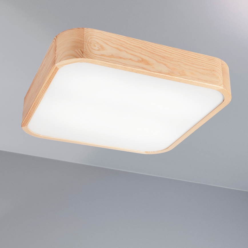 Taklampa NATURAL SQUARE 4xE27/15W/230V 45x45 cm tall